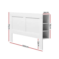 Bed Head Headboard King with Shelves - CABI White Furniture Kings Warehouse 