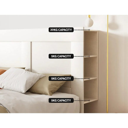 Bed Head Headboard King with Shelves - CABI White Furniture Kings Warehouse 