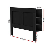 Bed Head Headboard Queen with Shelves - CABI Black Furniture Kings Warehouse 