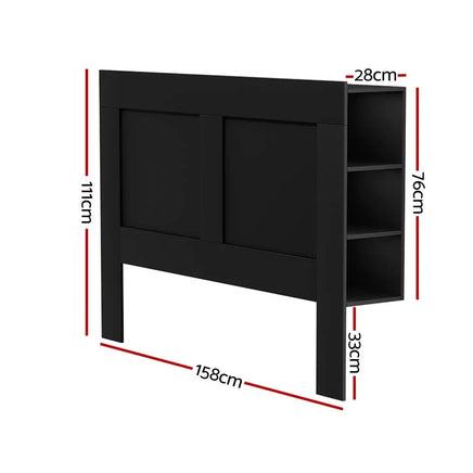 Bed Head Headboard Queen with Shelves - CABI Black Furniture Kings Warehouse 