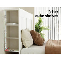 Bed Head Headboard Queen with Shelves - CABI White Furniture Kings Warehouse 