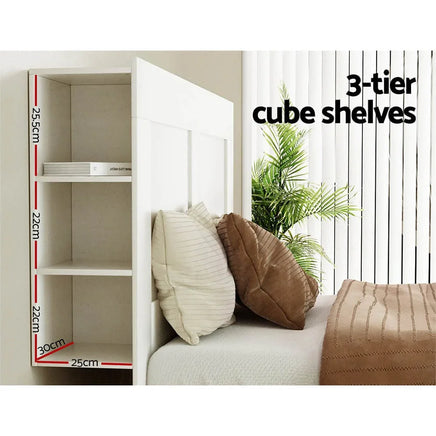 Bed Head Headboard Queen with Shelves - CABI White Furniture Kings Warehouse 