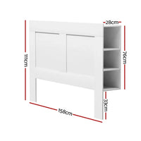 Bed Head Headboard Queen with Shelves - CABI White Furniture Kings Warehouse 