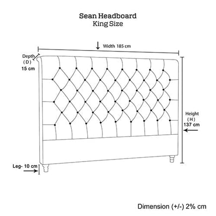 Bed Head King Size French Provincial Headboard Upholsterd Fabric Charcoal Furniture Kings Warehouse 