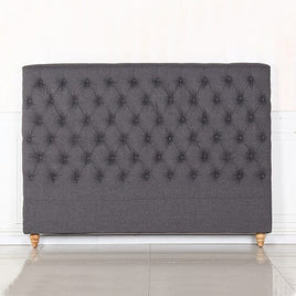 Bed Head King Size French Provincial Headboard Upholsterd Fabric Charcoal Furniture Kings Warehouse 