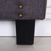 Bed Head Queen Charcoal Headboard Upholstery Fabric Studded Buttons Furniture Kings Warehouse 