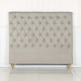 Bed Head Queen Size French Provincial Headboard Upholsterd Fabric Beige Furniture Kings Warehouse 