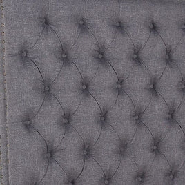 Bed Head Queen Size French Provincial Headboard Upholsterd Fabric Charcoal Furniture Kings Warehouse 