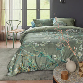 Bedding House Blossoming Green Cotton Sateen Quilt Cover Set Queen Home & Garden Kings Warehouse 