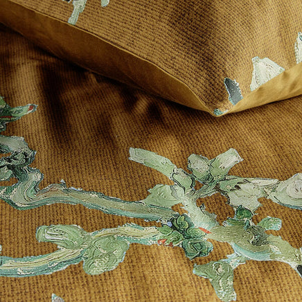 Bedding House Blossoming Ochre Cotton Sateen Quilt Cover Set Queen Home & Garden Kings Warehouse 