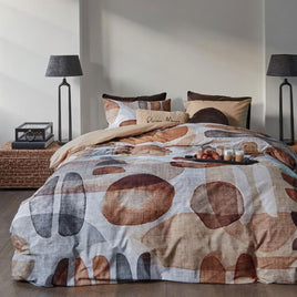 Bedding House Broc Natural Cotton Quilt Cover Set Queen Home & Garden Kings Warehouse 