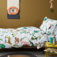 Bedding House Crazy Jungle Multi Cotton Quilt Cover Set Single Home & Garden Kings Warehouse 