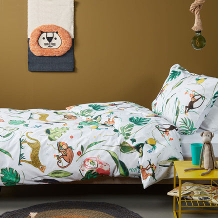 Bedding House Crazy Jungle Multi Cotton Quilt Cover Set Single Home & Garden Kings Warehouse 