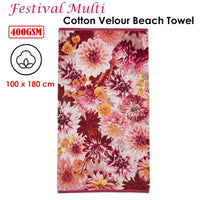 Bedding House Festival Multi Cotton Velour Beach Towel Home & Garden Kings Warehouse 