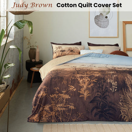 Bedding House Judy Brown Cotton Quilt Cover Set King Home & Garden Kings Warehouse 