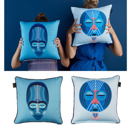 Bedding House Mascarade Blue Filled Square Cushion Home & Garden Kings Warehouse 