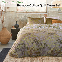 Bedding House Pantalla Green Bamboo Cotton Quilt Cover Set Queen Home & Garden Kings Warehouse 