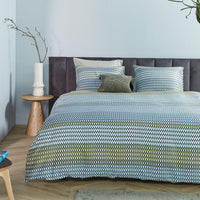 Bedding House Rhythm Blue Green Cotton Sateen Quilt Cover Set King Home & Garden Kings Warehouse 