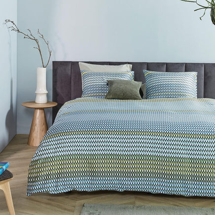 Bedding House Rhythm Blue Green Cotton Sateen Quilt Cover Set King Home & Garden Kings Warehouse 