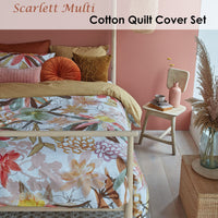 Bedding House Scarlett Multi Cotton Quilt Cover Set Queen Home & Garden Kings Warehouse 