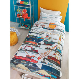 Bedding House Seaport Multi Cotton Quilt Cover Set Single Home & Garden Kings Warehouse