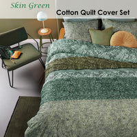 Bedding House Skin Green Cotton Quilt Cover Set Queen Home & Garden Kings Warehouse 