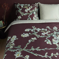Bedding House Van Gogh Blossom Dark Red Cotton Quilt Cover Set Queen Home & Garden Kings Warehouse 