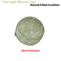 Bedding House Van Gogh Blossom Sage Round Filled Cushion 40cm Diameter Home & Garden Kings Warehouse 