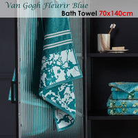 Bedding House Van Gogh Fleurir Blue Bath Towel Home & Garden Kings Warehouse 