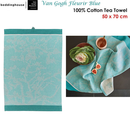 Bedding House Van Gogh Fleurir Blue Tea Towel Home & Garden Kings Warehouse 