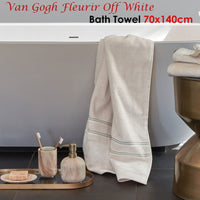 Bedding House Van Gogh Fleurir Off White Bath Towel Home & Garden Kings Warehouse 