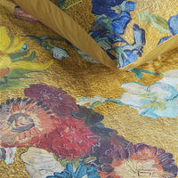 Bedding House Van Gogh Partout des Fleurs Gold Cotton Sateen Quilt Cover Set Queen Home & Garden Kings Warehouse 