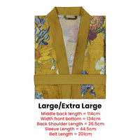 Bedding House Van Gogh Partout des Fleurs Gold Kimono Bath Robe Large/Extra Large Home & Garden Kings Warehouse 