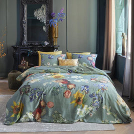 Bedding House Van Gogh Partout des Fleurs Green Cotton Sateen Quilt Cover Set Queen Home & Garden Kings Warehouse 