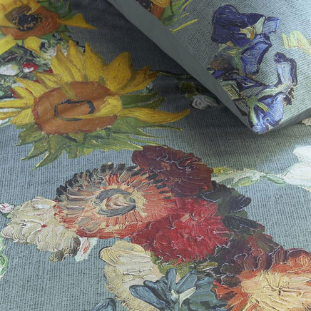Bedding House Van Gogh Partout des Fleurs Green Cotton Sateen Quilt Cover Set Queen Home & Garden Kings Warehouse 