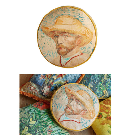 Bedding House Van Gogh Self Portrait Round Cushion Home & Garden Kings Warehouse 