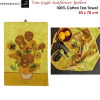 Bedding House Van Gogh Sunflower Yellow Tea Towel Home & Garden Kings Warehouse 