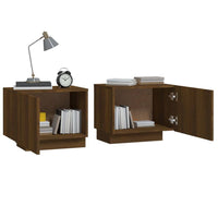 Bedside Cabinet Brown Oak 100x35x40 cm Engineered Wood Kings Warehouse 