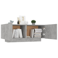 Bedside Cabinet Concrete Grey 100x35x40 cm Engineered Wood Kings Warehouse 