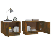 Bedside Cabinet Smoked Oak 100x35x40 cm Engineered Wood Kings Warehouse 