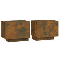 Bedside Cabinet Smoked Oak 100x35x40 cm Engineered Wood Kings Warehouse 
