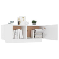 Bedside Cabinet White 100x35x40 cm Engineered Wood Kings Warehouse 