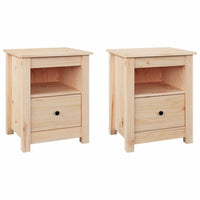 Bedside Cabinets 2 pcs 40x35x49 cm Solid Wood Pine Kings Warehouse 