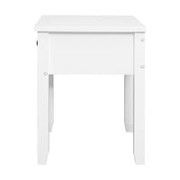 Bedside Table 1 Drawer - BOW White Furniture Kings Warehouse 