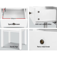 Bedside Table 1 Drawer - BOW White Furniture Kings Warehouse 