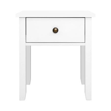 Bedside Table 1 Drawer - BOW White Furniture Kings Warehouse 