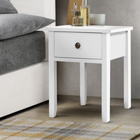 Bedside Table 1 Drawer - BOW White Furniture Kings Warehouse 