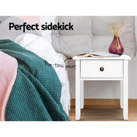 Bedside Table 1 Drawer - BOW White Furniture Kings Warehouse 