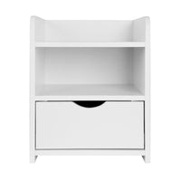 Bedside Table 1 Drawer with Shelf - FARA White Furniture Kings Warehouse 