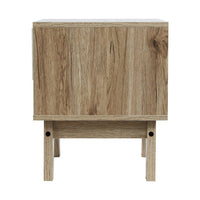 Bedside Table 1 Drawer with Shelf - IKER White & Oak Furniture Kings Warehouse 